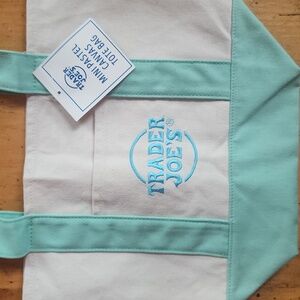 NWT Trader Joe’s Mini Canvas Tote, Mint Green
